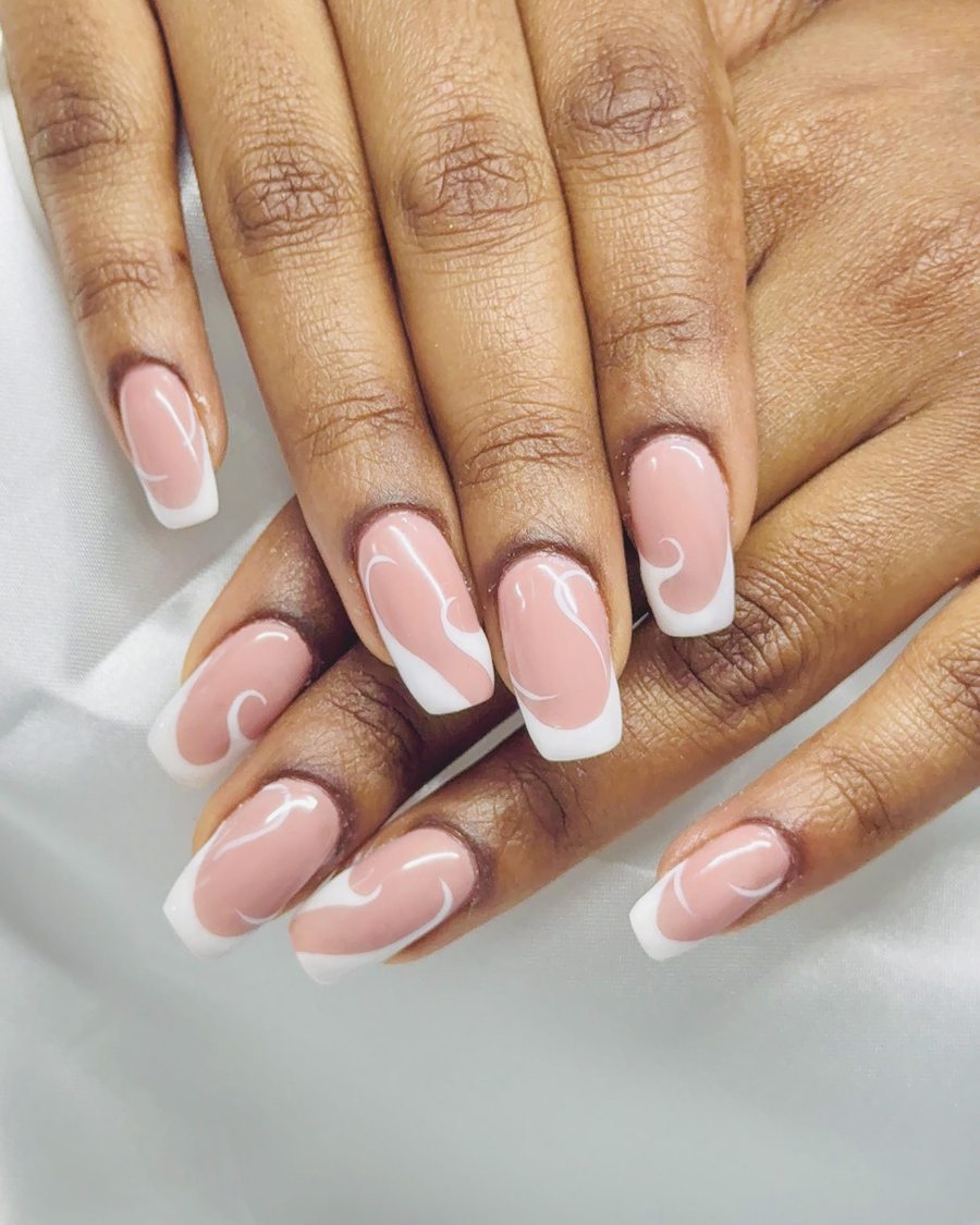 Soft natural ombré nails by Nails by Charan