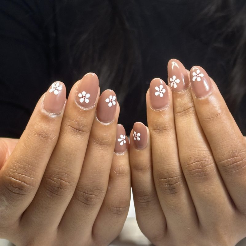 Daisy french tip nails by Nails by Charan